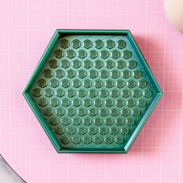 Hexagon Craft Tray - Honeycomb Base with Grips - Moss