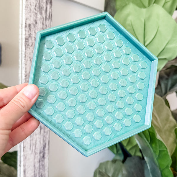 Hexagon Craft Tray - Honeycomb Base with Grips - Moss