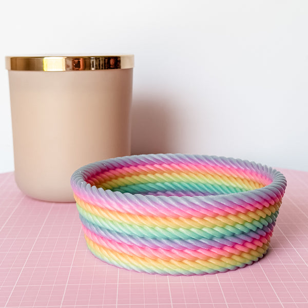 Medium Rope Craft Bowl - Rainbow GLOW