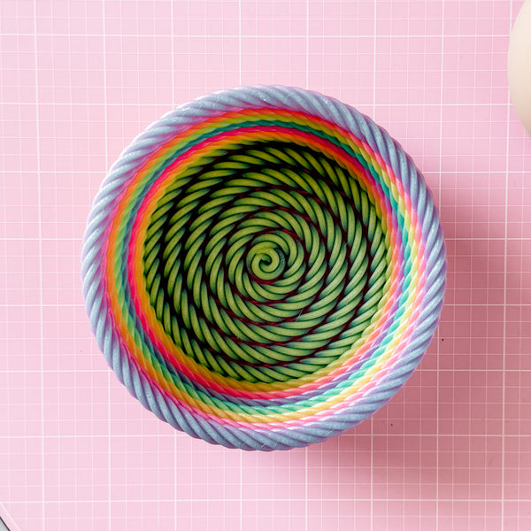 Medium Rope Craft Bowl - Rainbow GLOW