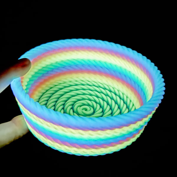 Medium Rope Craft Bowl - Rainbow GLOW
