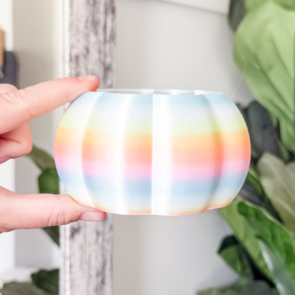 Medium Pumpkin Craft Bowl - Dewey Rainbow - Designed by Newt!