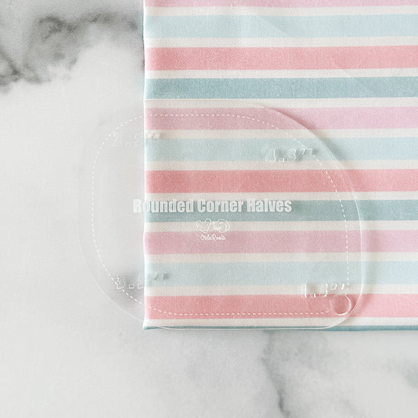 1-2-3-4 HALVES Inch Rounded Corners  - Clear -  Acrylic Template