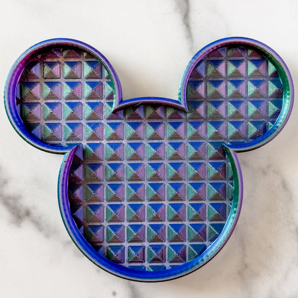 Mouse Craft Tray - Pyramid Base with Grips - Purple Chrome