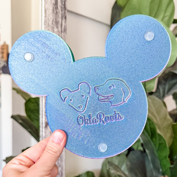 Mouse Craft Tray - Pyramid Base with Grips - Purple Chrome