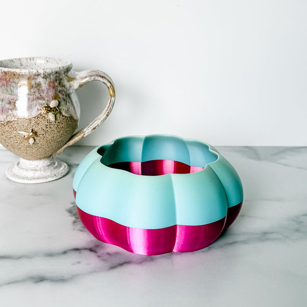 Large Pumpkin Craft Bowl - Cherry / Baby Blue Combo - Designed by Newt!