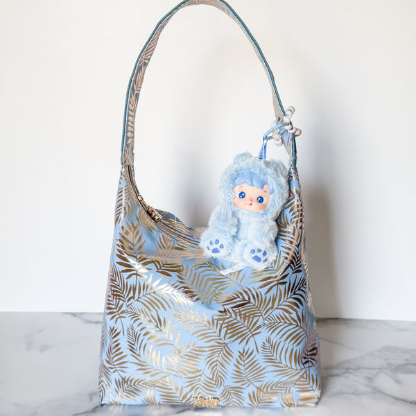 As Seen On OklaRoots - Lii Light Blue Hobo With Hacipupu Gummy Bear Bag Charm