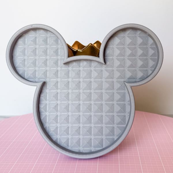 Mouse Craft Tray - Pyramid Base with Grips - Soft Grey