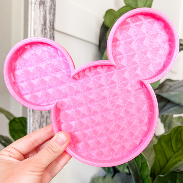 Mouse Craft Tray - Pyramid Base with Grips - Hot Pink