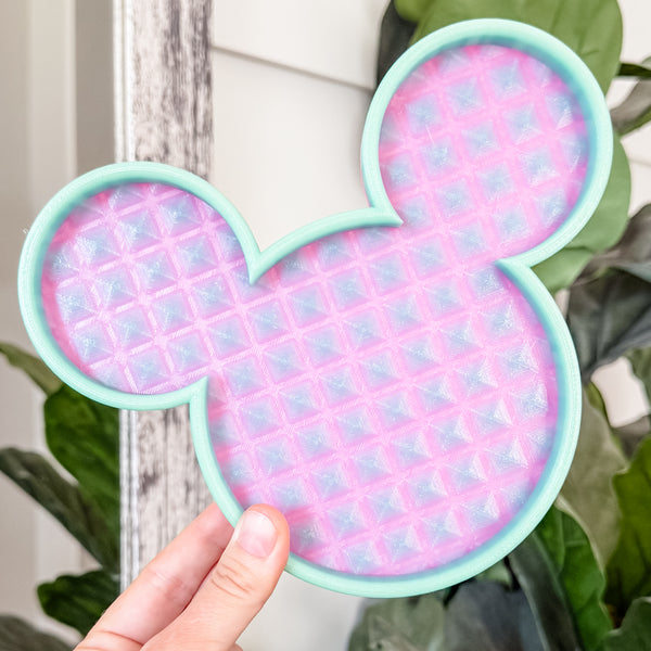 Mouse Craft Tray - Pyramid Base with Grips - Rainbow GLOW