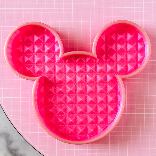 Mouse Craft Tray - Pyramid Base with Grips - Hot Pink GLOW Top