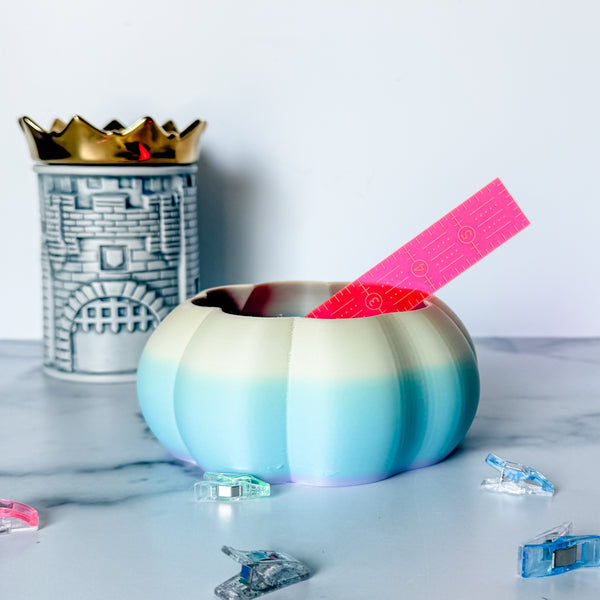 Large Pumpkin Craft Bowl - Matte Rainbow - Blue and Green - Designed by Newt!