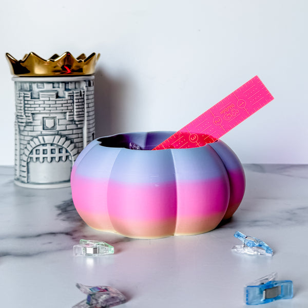Large Pumpkin Craft Bowl - Matte Rainbow - Pink and Purple - Designed by Newt!