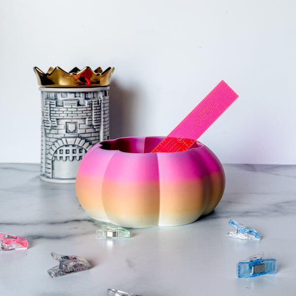 Large Pumpkin Craft Bowl - Matte Rainbow - Orange and Pink - Designed by Newt!