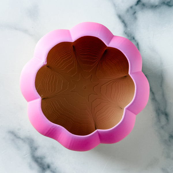 Large Pumpkin Craft Bowl - Matte Rainbow - Orange and Pink - Designed by Newt!