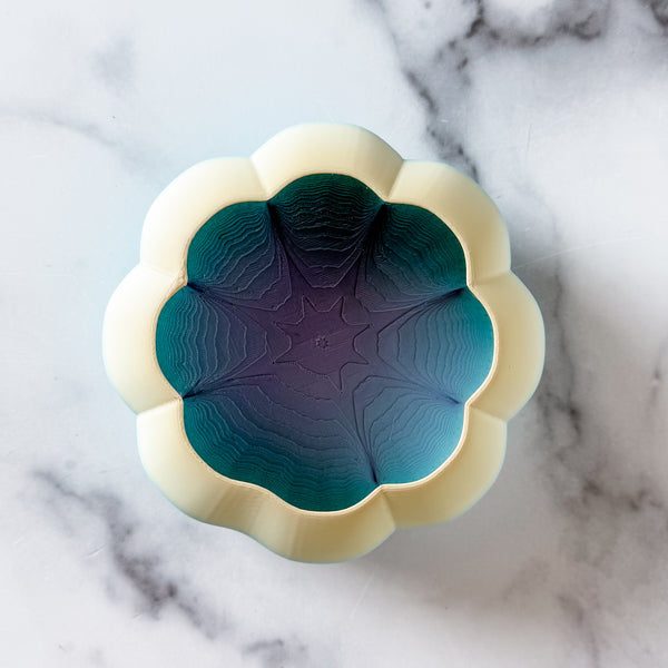 Large Pumpkin Craft Bowl - Matte Rainbow - Blue and Green - Designed by Newt!