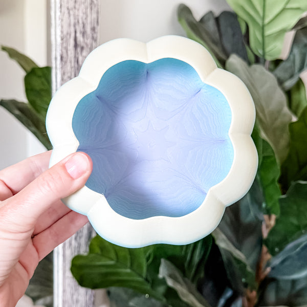 Large Pumpkin Craft Bowl - Matte Rainbow - Blue and Green - Designed by Newt!