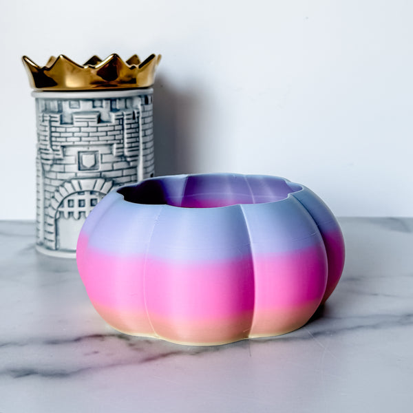 Large Pumpkin Craft Bowl - Matte Rainbow - Pink and Purple - Designed by Newt!