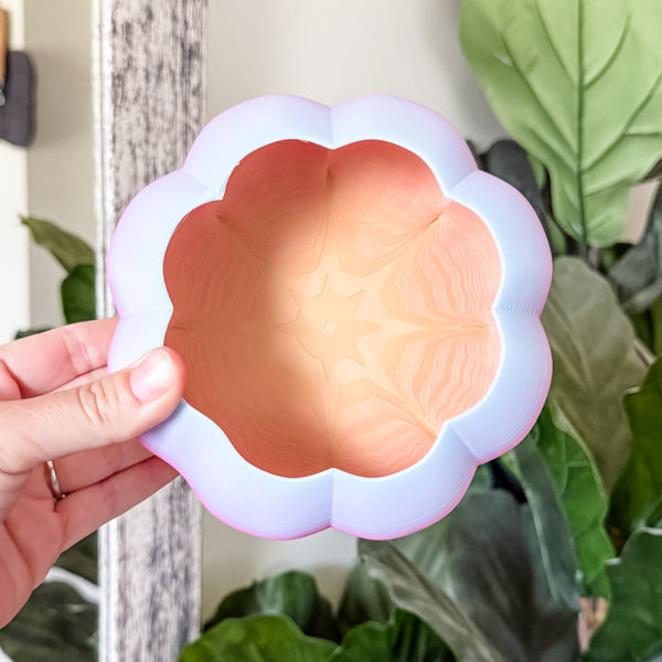 Large Pumpkin Craft Bowl - Matte Rainbow - Pink and Purple - Designed by Newt!