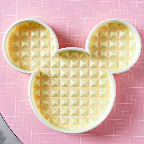 Mouse Craft Tray - Pyramid Base with Grips - Dewey Pastel Rainbow - Lemon Sherbet