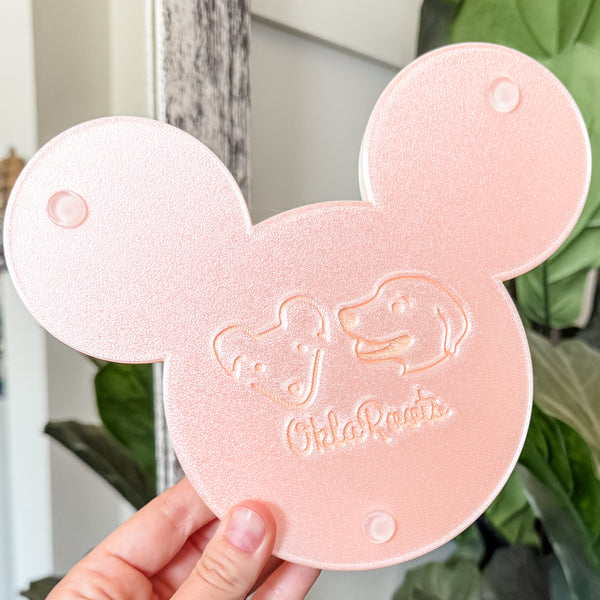 Mouse Craft Tray - Pyramid Base with Grips - Dewey Pastel Rainbow - Lemon Sherbet