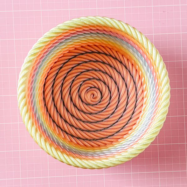 Medium Rope Craft Bowl - Dewey Pastel Rainbow