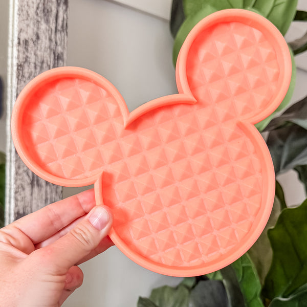 Mouse Craft Tray - Pyramid Base with Grips - Peach GLOW