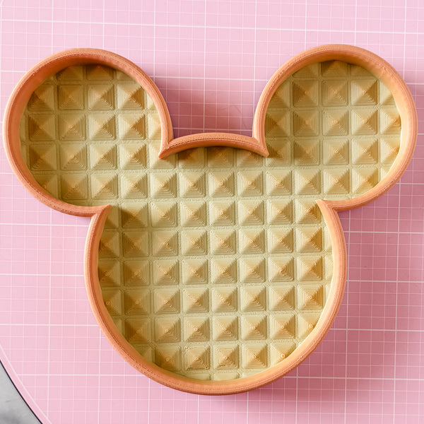 Mouse Craft Tray - Pyramid Base with Grips - Matte Pastel Rainbow - Tangerine Sherbet