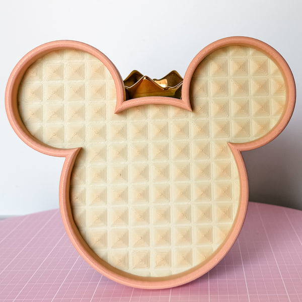 Mouse Craft Tray - Pyramid Base with Grips - Matte Pastel Rainbow - Tangerine Sherbet