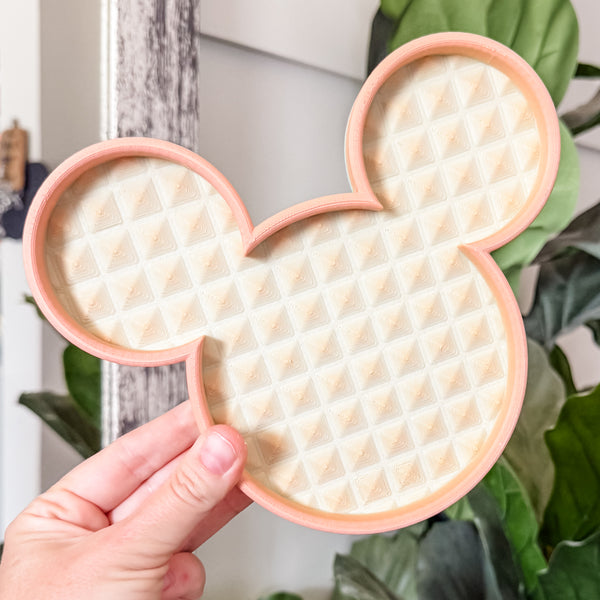 Mouse Craft Tray - Pyramid Base with Grips - Matte Pastel Rainbow - Tangerine Sherbet