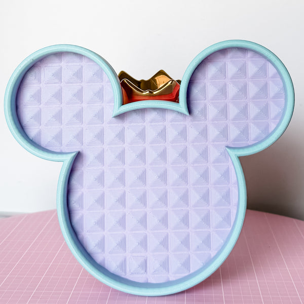 Mouse Craft Tray - Pyramid Base with Grips - Matte Pastel Rainbow - Berry Sherbet