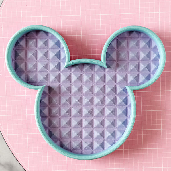 Mouse Craft Tray - Pyramid Base with Grips - Matte Pastel Rainbow - Berry Sherbet