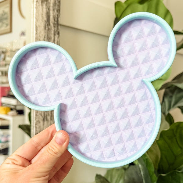 Mouse Craft Tray - Pyramid Base with Grips - Matte Pastel Rainbow - Berry Sherbet