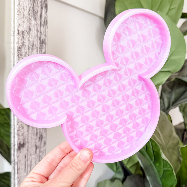 Mouse Craft Tray - Pyramid Base with Grips - Pink Gem