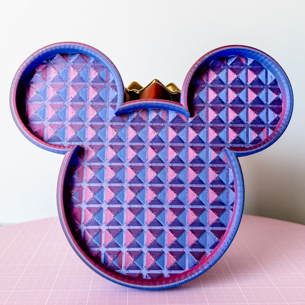 Mouse Craft Tray - Pyramid Base with Grips - Blue/Red Combo