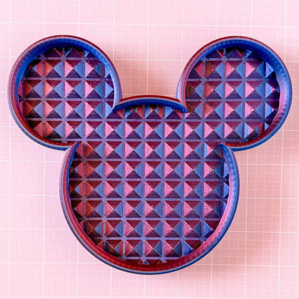 Mouse Craft Tray - Pyramid Base with Grips - Blue/Red Combo