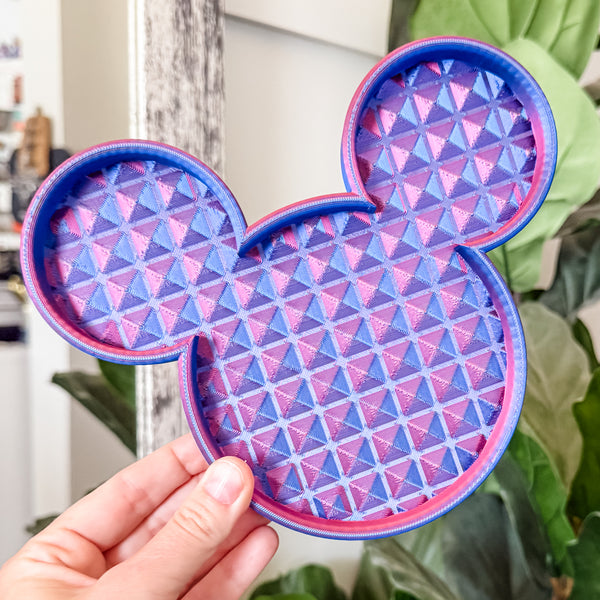 Mouse Craft Tray - Pyramid Base with Grips - Blue/Red Combo