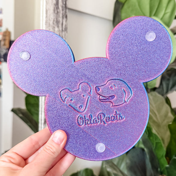 Mouse Craft Tray - Pyramid Base with Grips - Blue/Red Combo