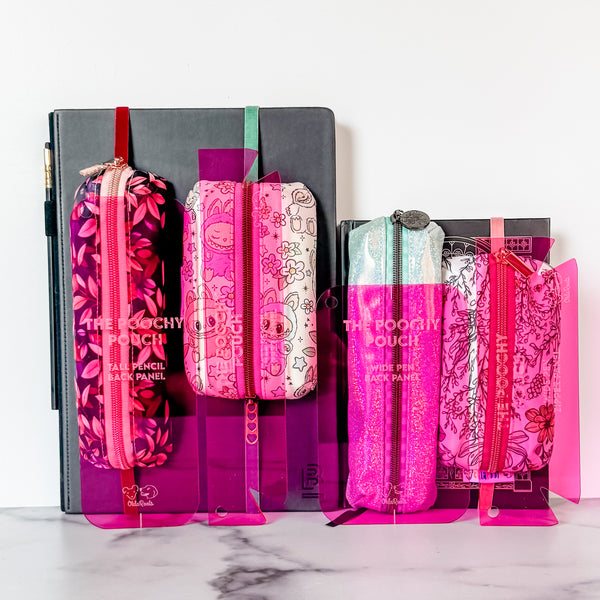 Poochy Pouch - Two Sizes - Set of 4 - Magenta -  Acrylic Template