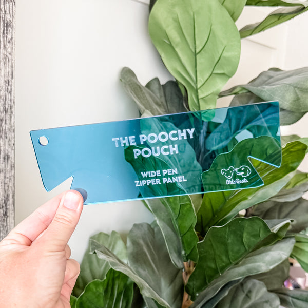 Poochy Pouch - Two Sizes - Set of 4 - Blue -  Acrylic Template