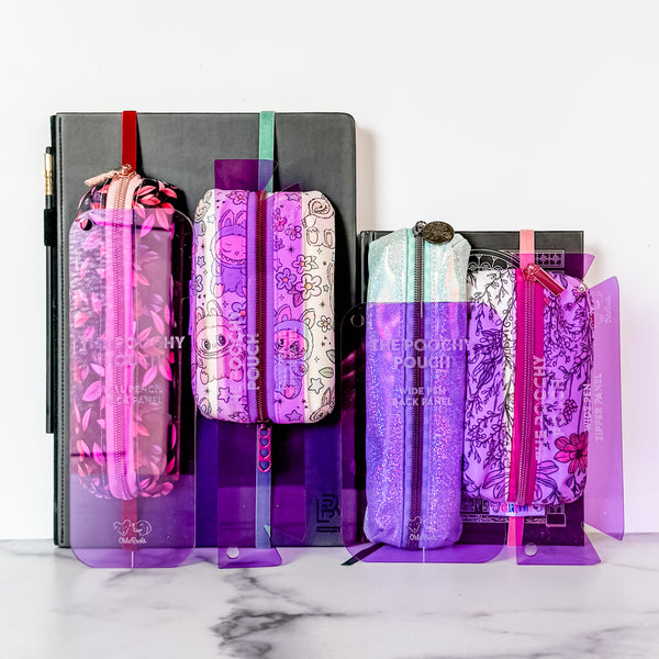 Poochy Pouch - Two Sizes - Set of 4 - Purple -  Acrylic Template