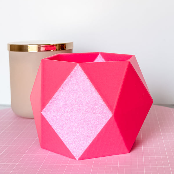 Large Jewel Craft Bowl - Hot Pink