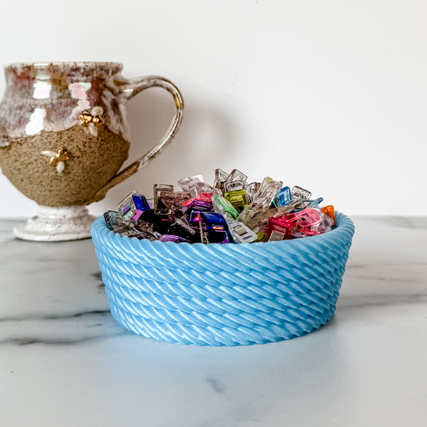 Medium Rope Craft Bowl - Light Blue