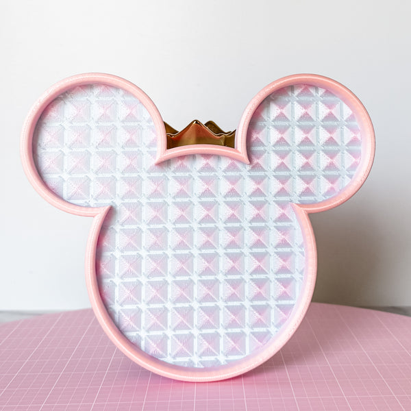 Mouse Craft Tray - Pyramid Base with Grips - Dewey Pastel Rainbow - Bubblegum