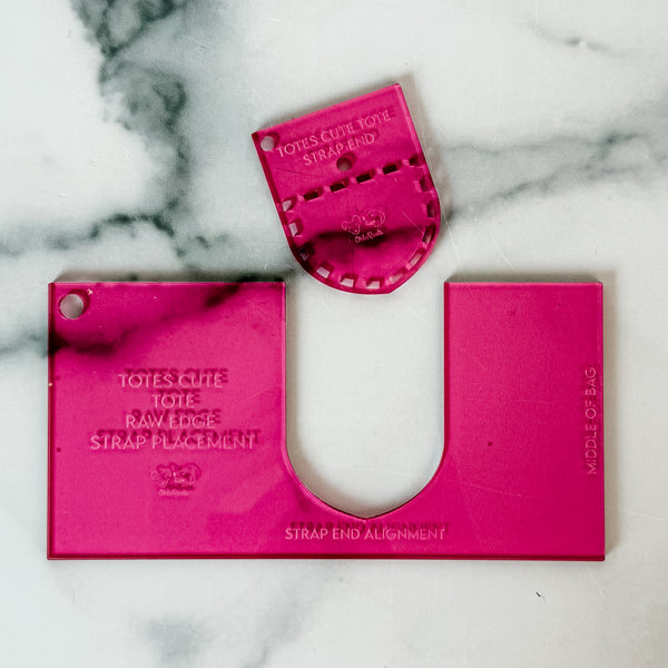 Totes Cute Tote Handle Guide -  Set of 2 - Pink -  Acrylic Template