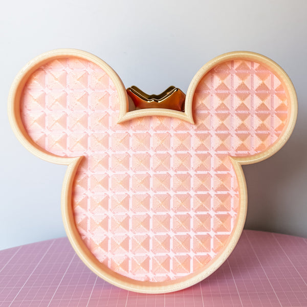 Mouse Craft Tray - Pyramid Base with Grips - Dewey Pastel Rainbow - Peach