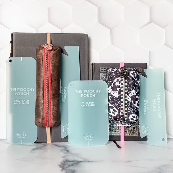 Poochy Pouch - Two Sizes - Set of 4 - Frosted Seafoam -  Acrylic Template