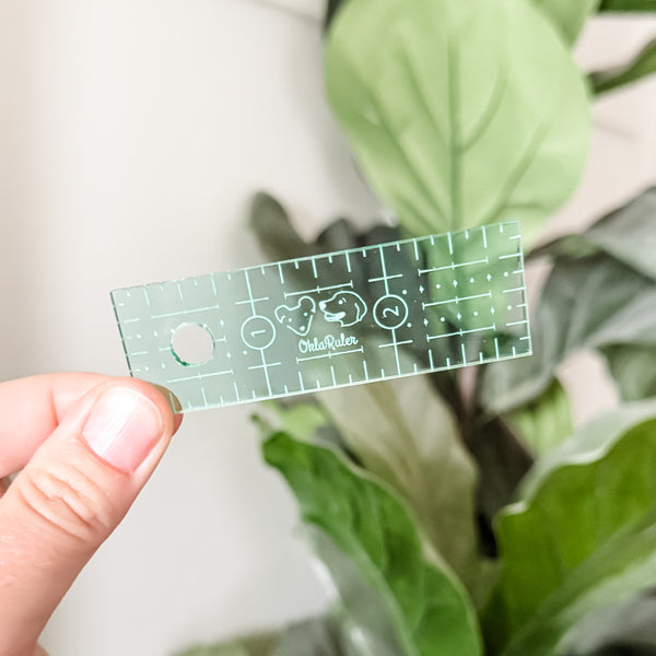 Light Green Mini OklaRuler : 1" x 3" Ruler