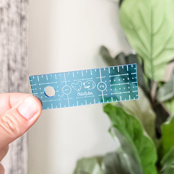 Blue Mini OklaRuler : 1" x 3" Ruler