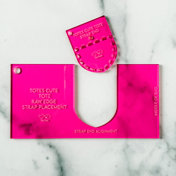 Totes Cute Tote Handle Guide -  Set of 2 - Magenta -  Acrylic Template